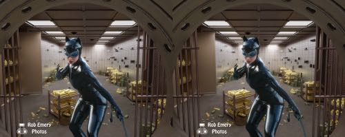 catwoman looting a bank vault